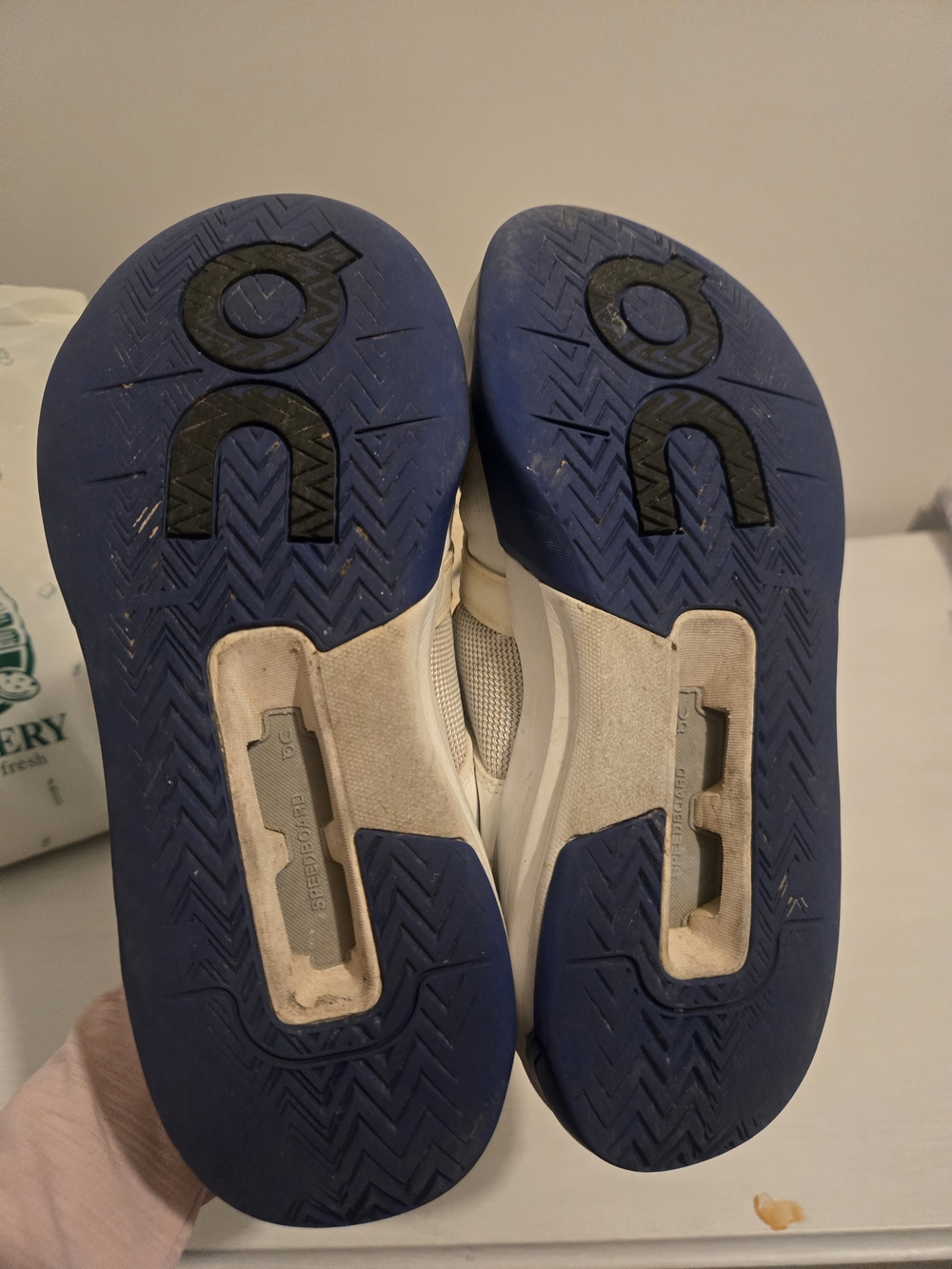 On Running Kids Blue and White Athletic Shoes